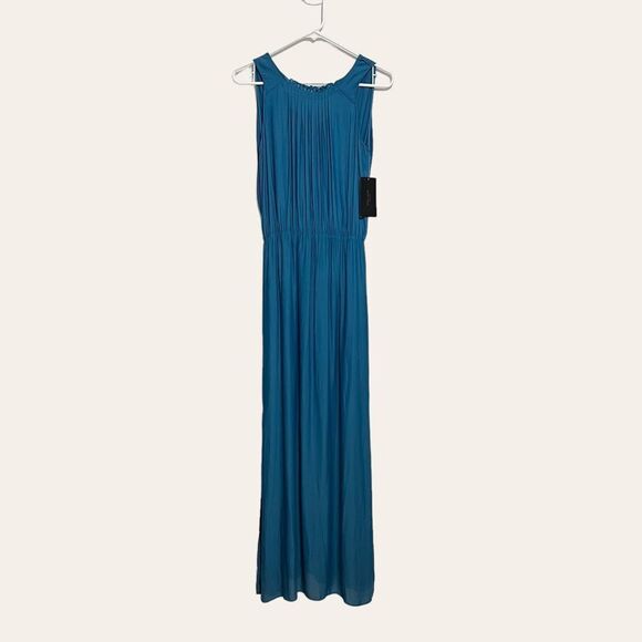 Zara Turquoise Sleeveless Maxi Dress NWT XS - Picture 1 of 7